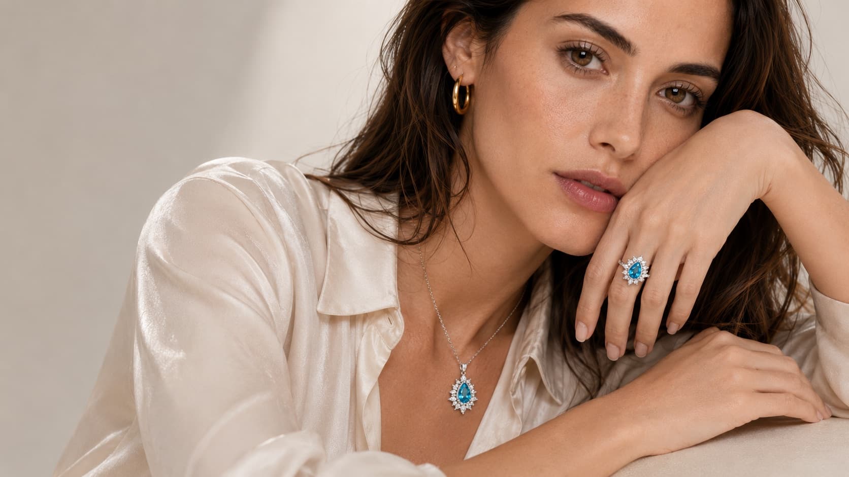 Valoirea blue jewelry still life showroom placement